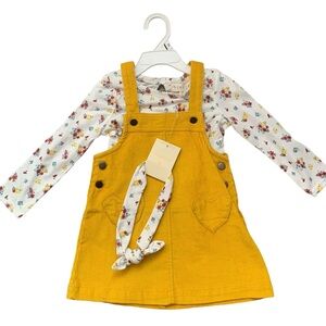 NWT Toddler Overall Dress with Shirt and Headband